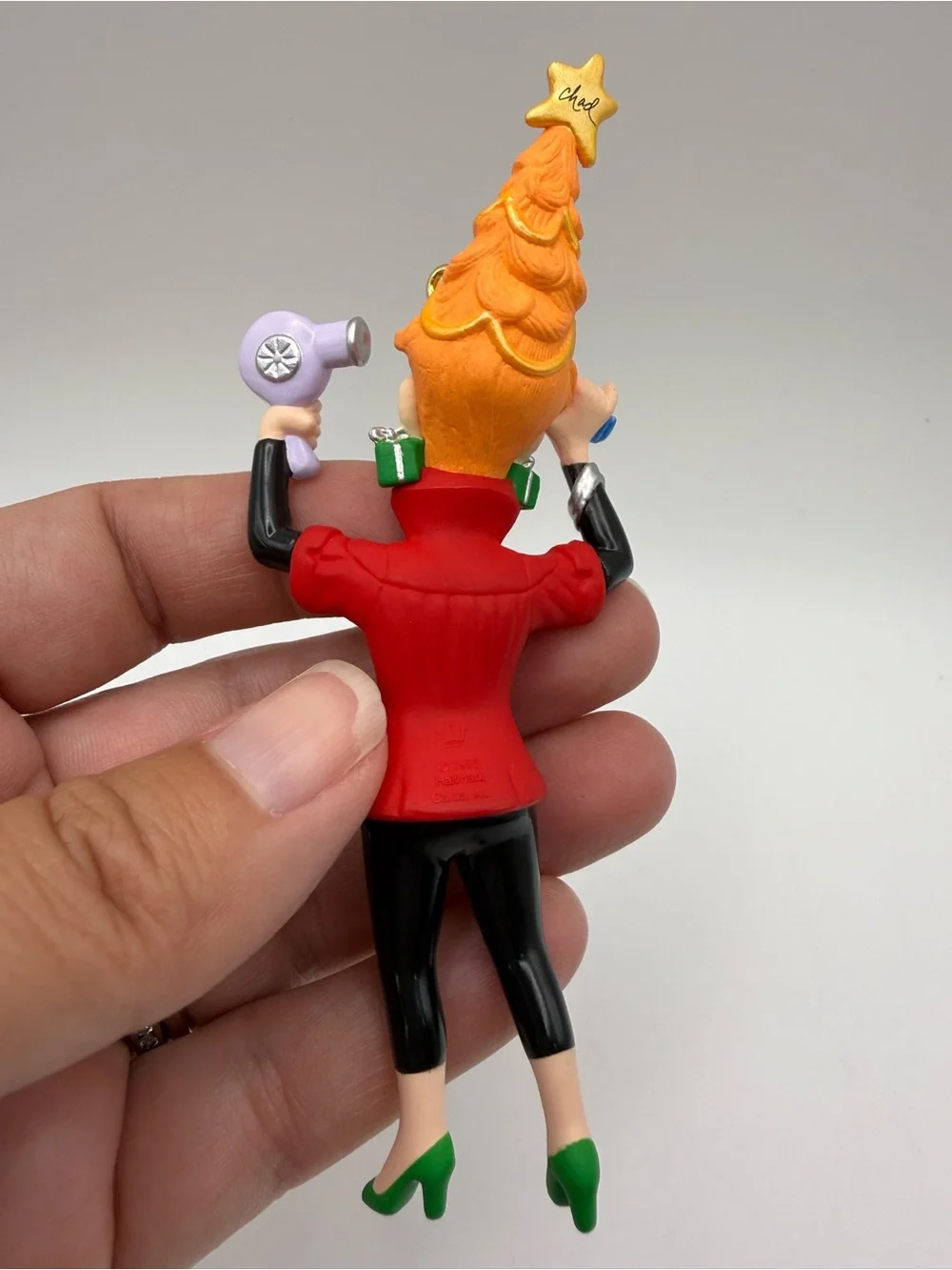 Hallmark Orange-Red Black Green Holiday Hair Stylist Ornament